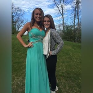 SEA FOAM GREEN PROM DRESS